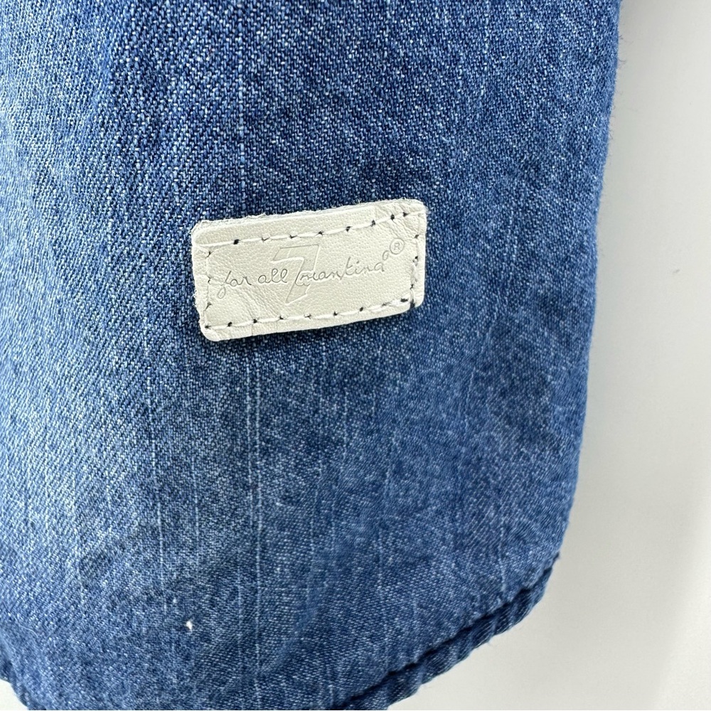 7 For All Mankind Shirt Dress Long Sleeve Chambray Denim Blue Size L Girl - Picture 4 of 8
